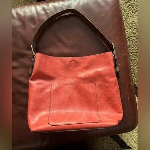 Joy Susan vegan leather red/orange hobo bag.